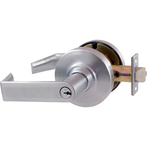 Schlage ND91PDRHO626 C Grade 1 Office Rhodes Lever, 6 Pin C Keyway, 2-3/4in Bs, Satin Chrome