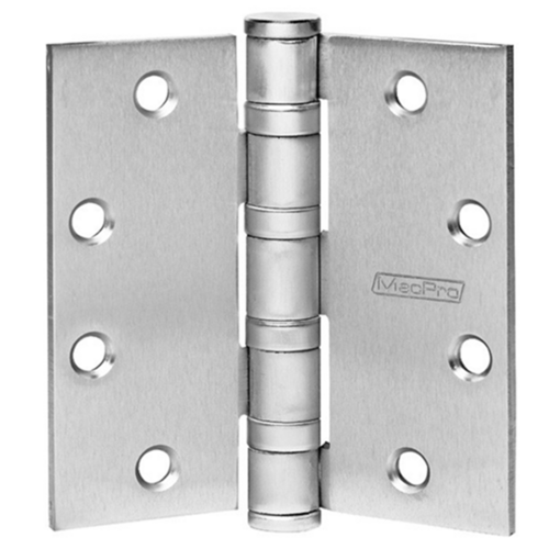 McKinney MPB99 5.0 X 4.5 US32D NRP Macpro 5-knuckle Hinge, Heavy Weight, Full Mortise, Ball Bearing, 5.0in X 4.5in (5045), Non-ferrous Base, Satin Stainless Steel 32d/630, (nrp) Non-removable Pin
